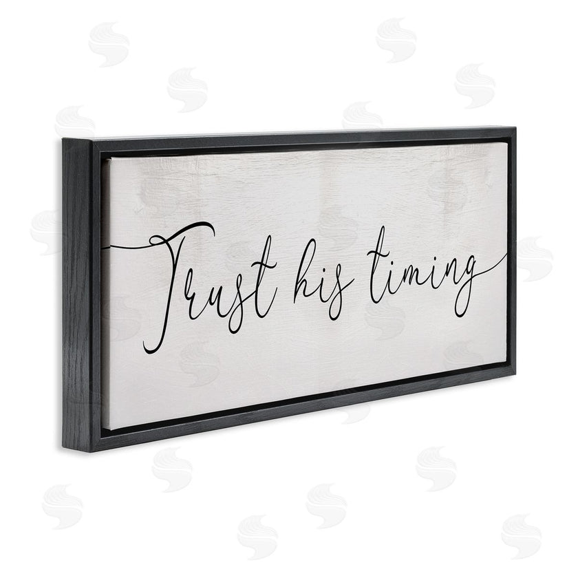Stupell Studio | Trust His Timing Phrase Elegant Cursive Typography