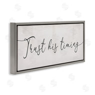 Stupell Studio | Trust His Timing Phrase Elegant Cursive Typography
