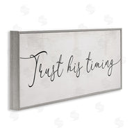 Stupell Studio | Trust His Timing Phrase Elegant Cursive Typography