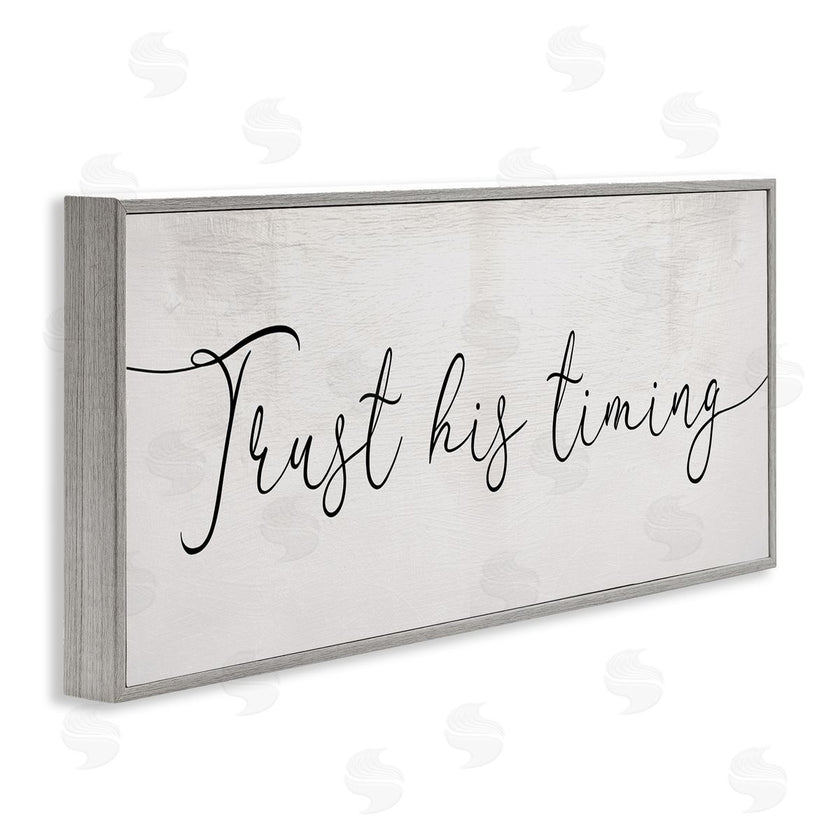 Stupell Studio | Trust His Timing Phrase Elegant Cursive Typography