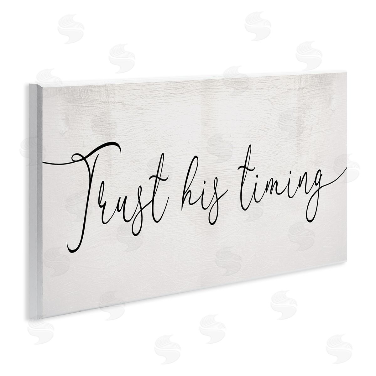 Stupell Studio Trust His Timing Phrase Elegant Cursive Typography Wall Plaque Art
