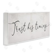 Stupell Studio | Trust His Timing Phrase Elegant Cursive Typography