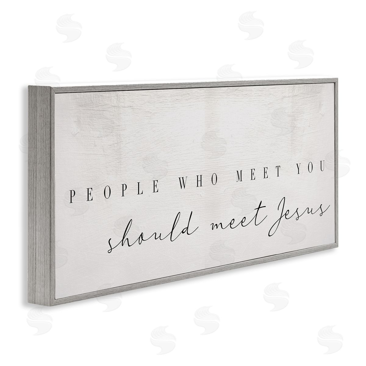 Stupell Studio People Who Meet You Phrase Faith Inspired Quote Gray Framed Giclee Wall Art