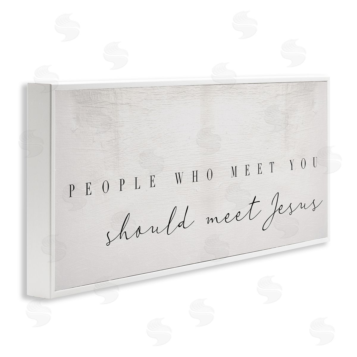 Stupell Studio People Who Meet You Phrase Faith Inspired Quote White Framed Giclee Wall Art
