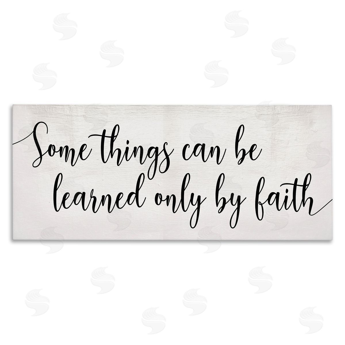 Stupell Studio Learned Only By Faith Phrase Bold Cursive Typography Canvas Wall Art