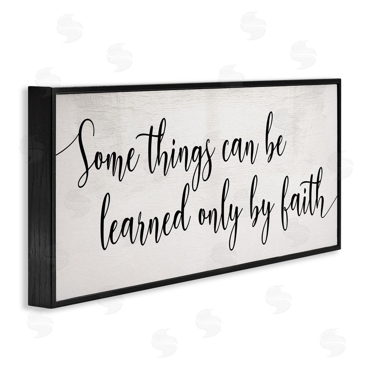 Stupell Studio Learned Only By Faith Phrase Bold Cursive Typography Black Framed Giclee Wall Art