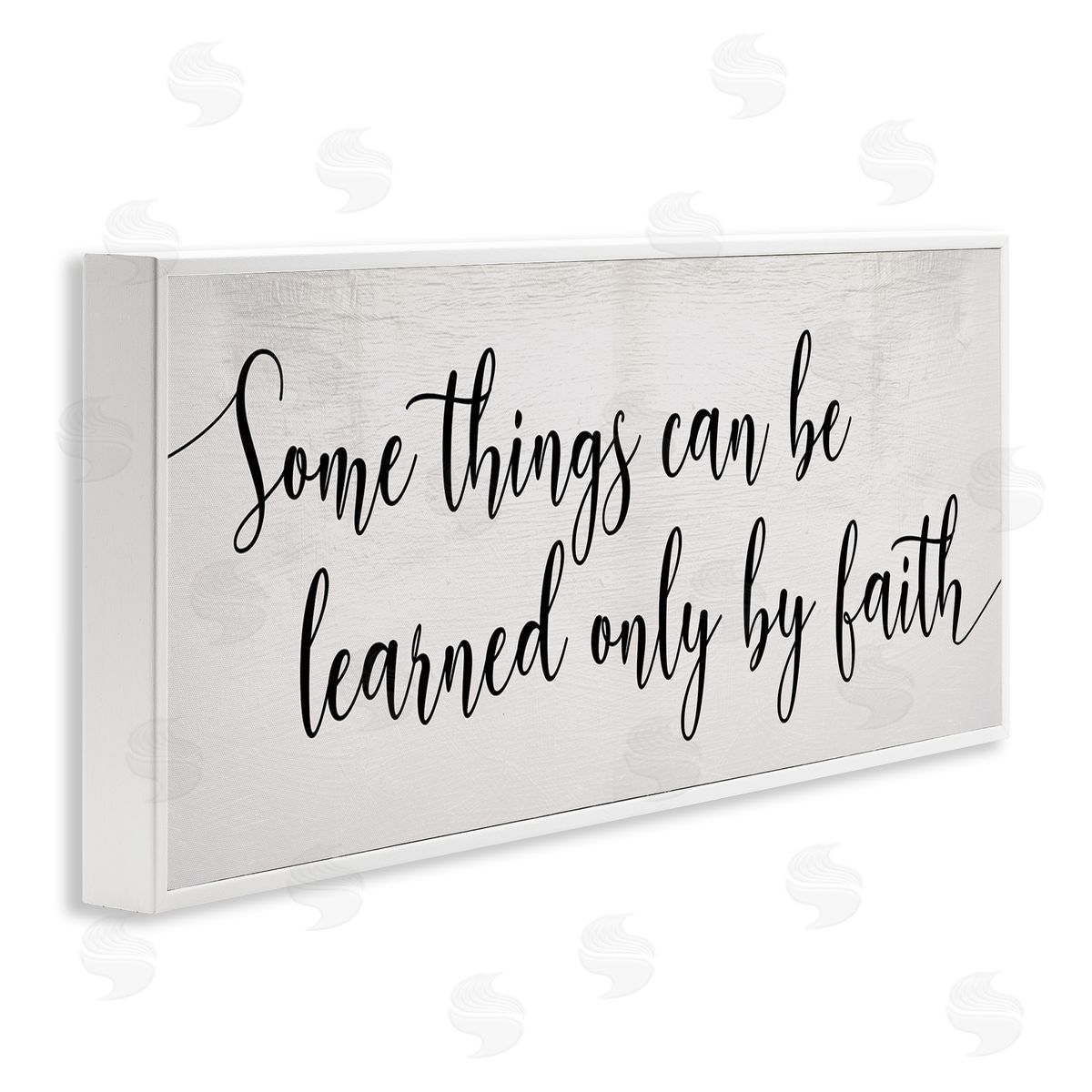 Stupell Studio Learned Only By Faith Phrase Bold Cursive Typography White Framed Giclee Wall Art