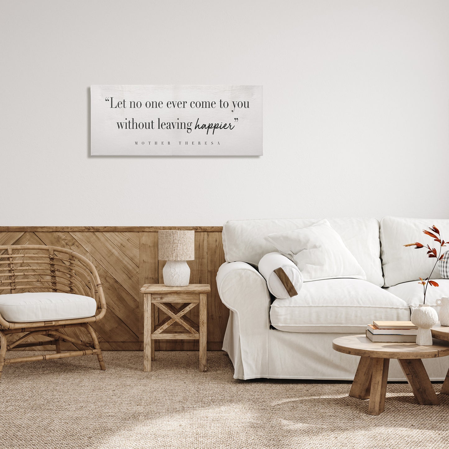 Mother Theresa Inspirational Quote Canvas Wall Art in Room, Home Decor by Stupell Studio
