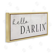 Stupell Studio | Hello Darlin' Phrase Charming Southern Typography