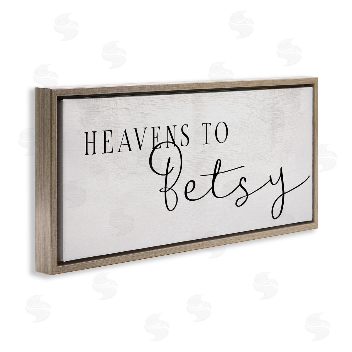 Stupell Studio Heavens to Betsy Phrase Charming Southern Typography Brown Floater Frame Canvas Art
