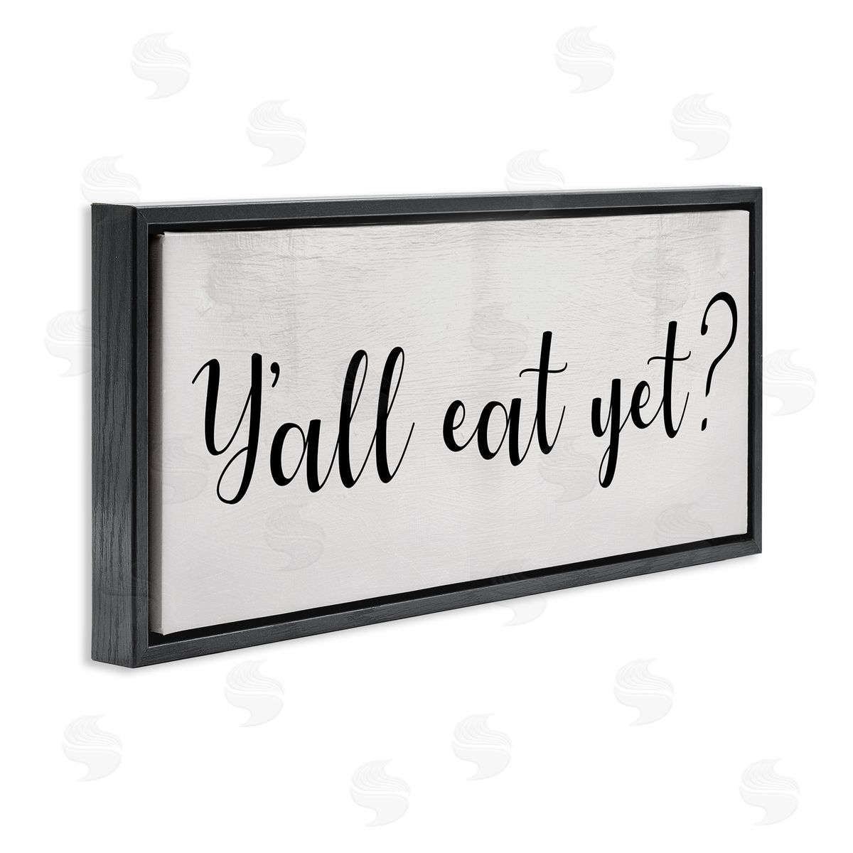 Stupell Studio Y'all Eat Yet Phrase Southern Charm Typography Black Floater Frame Canvas Art