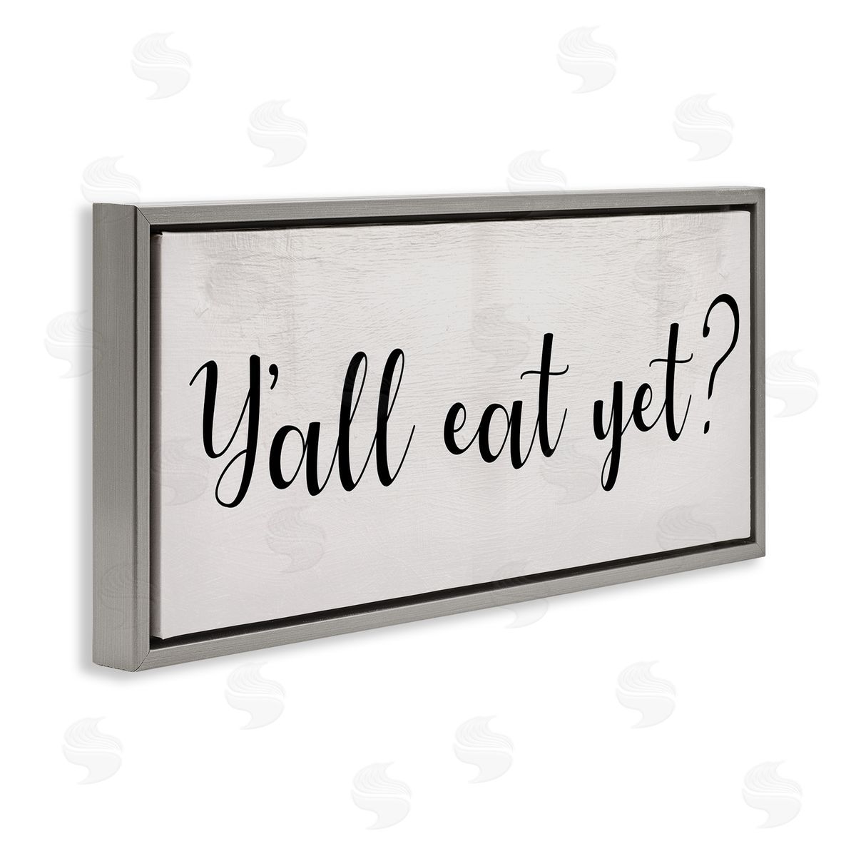 Stupell Studio Y'all Eat Yet Phrase Southern Charm Typography Gray Floater Frame Canvas Art