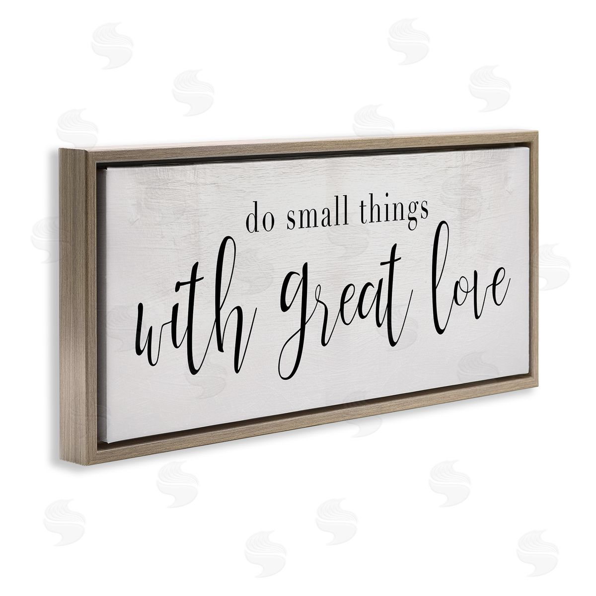 Stupell Studio Do Small Things with Great Love Minimal Quote Brown Floater Frame Canvas Art