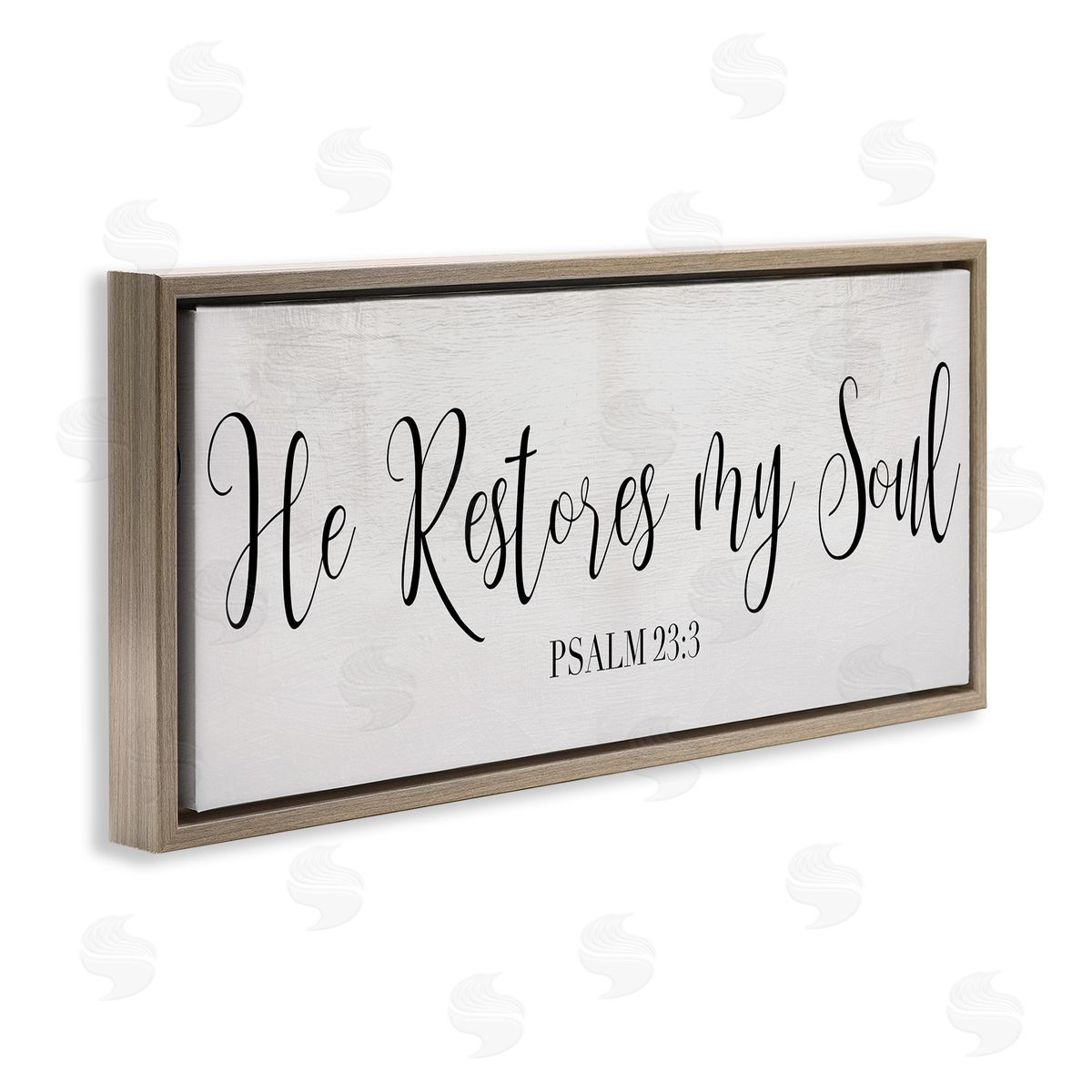Stupell Studio He Stores My Soul Phrase Charming Cursive Typography Brown Floater Frame Canvas Art