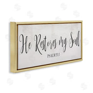 Stupell Studio | He Stores My Soul Phrase Charming Cursive Typography