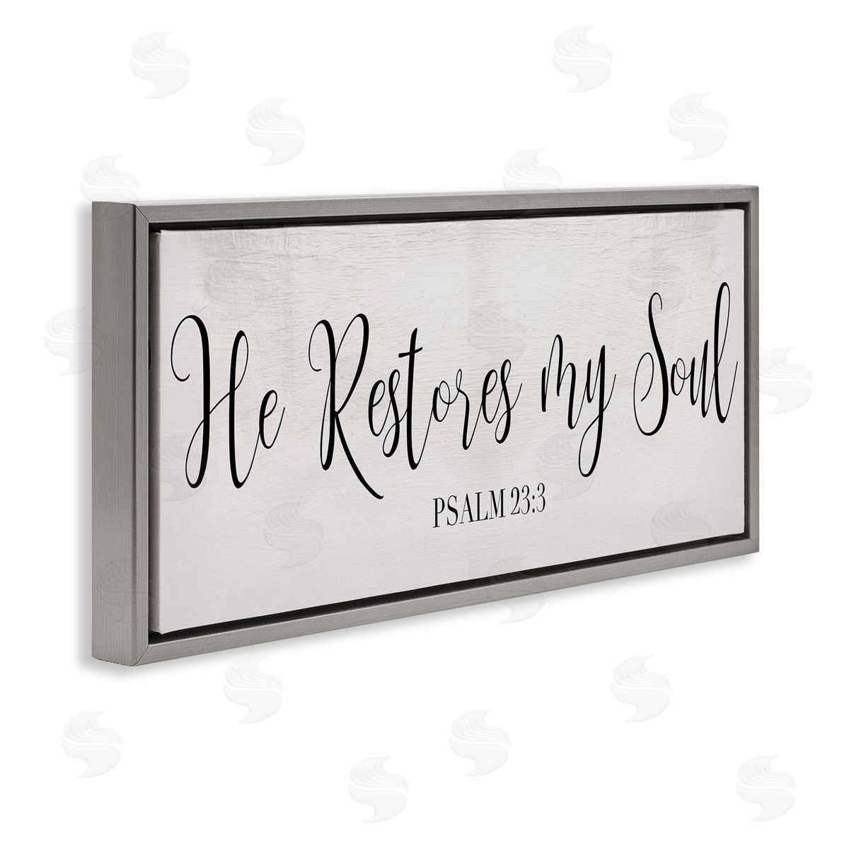 Stupell Studio He Stores My Soul Phrase Charming Cursive Typography Gray Floater Frame Canvas Art