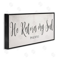Stupell Studio | He Stores My Soul Phrase Charming Cursive Typography