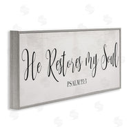 Stupell Studio | He Stores My Soul Phrase Charming Cursive Typography