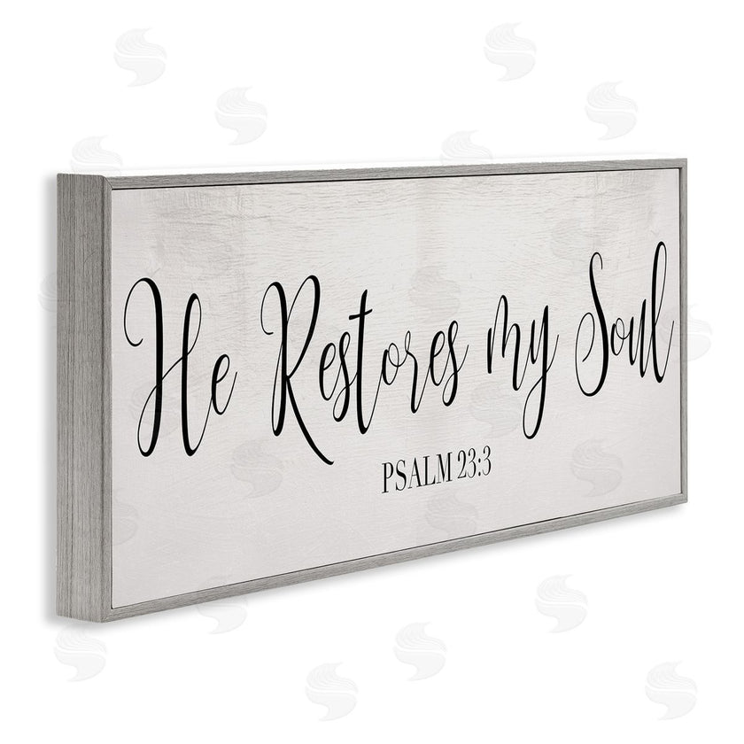 Stupell Studio | He Stores My Soul Phrase Charming Cursive Typography