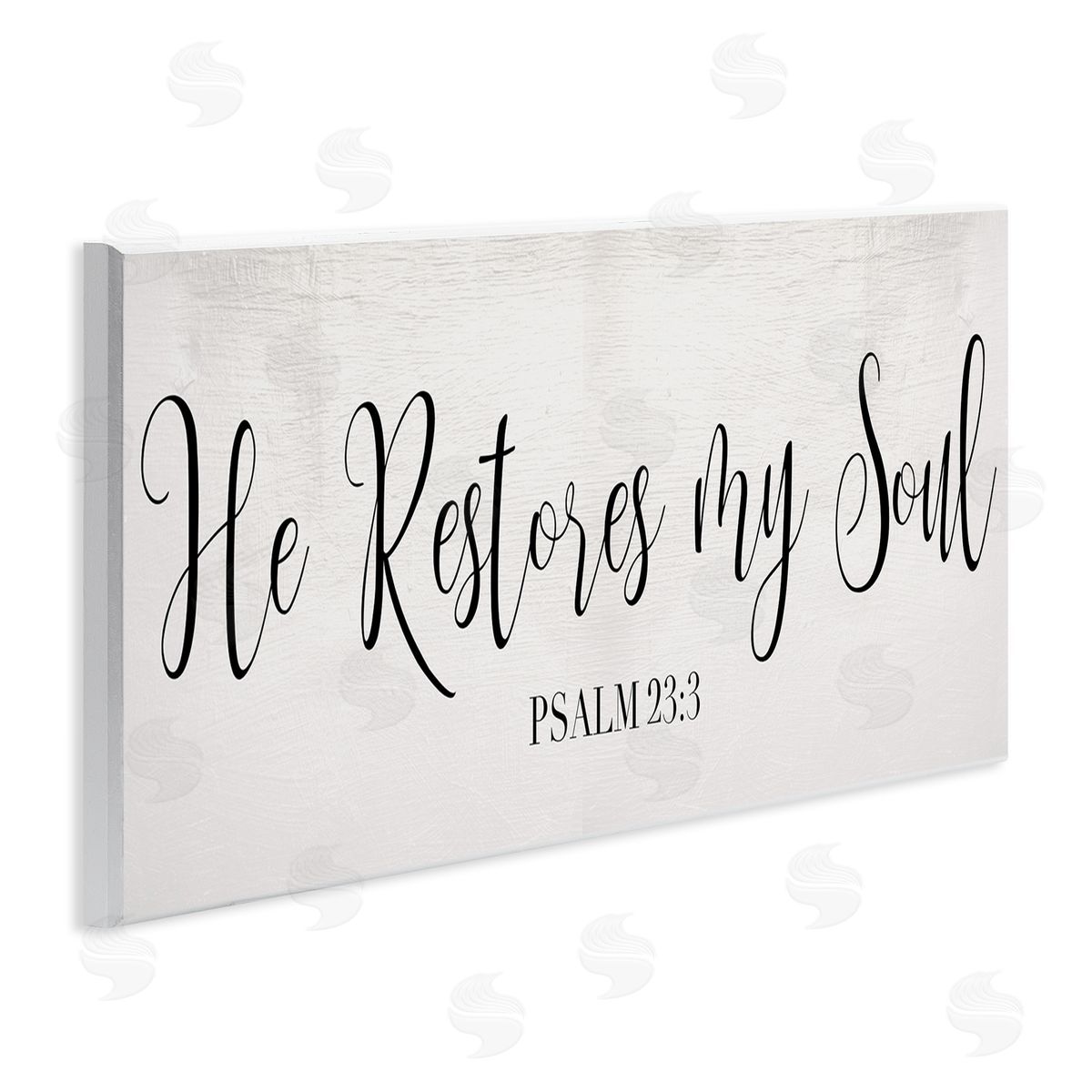 Stupell Studio He Stores My Soul Phrase Charming Cursive Typography Wall Plaque Art