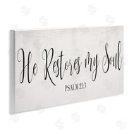 Stupell Studio | He Stores My Soul Phrase Charming Cursive Typography