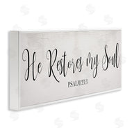 Stupell Studio | He Stores My Soul Phrase Charming Cursive Typography