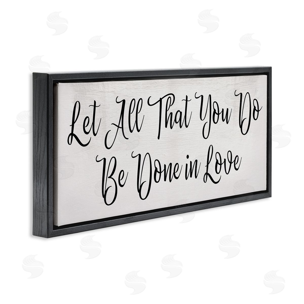 Stupell Studio Be Done in Love Quote Minimal Cursive Typography Black Floater Frame Canvas Art