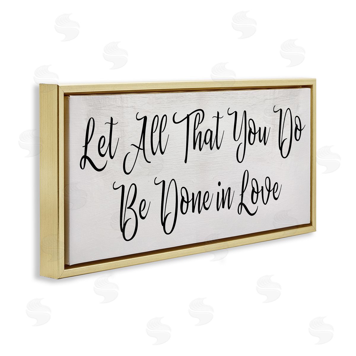 Stupell Studio Be Done in Love Quote Minimal Cursive Typography Gold Floater Frame Canvas Art