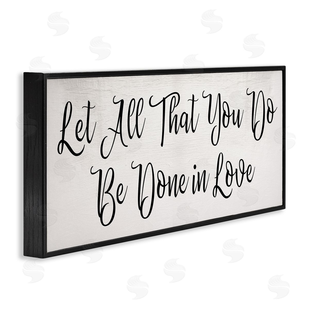 Stupell Studio Be Done in Love Quote Minimal Cursive Typography Black Framed Giclee Wall Art
