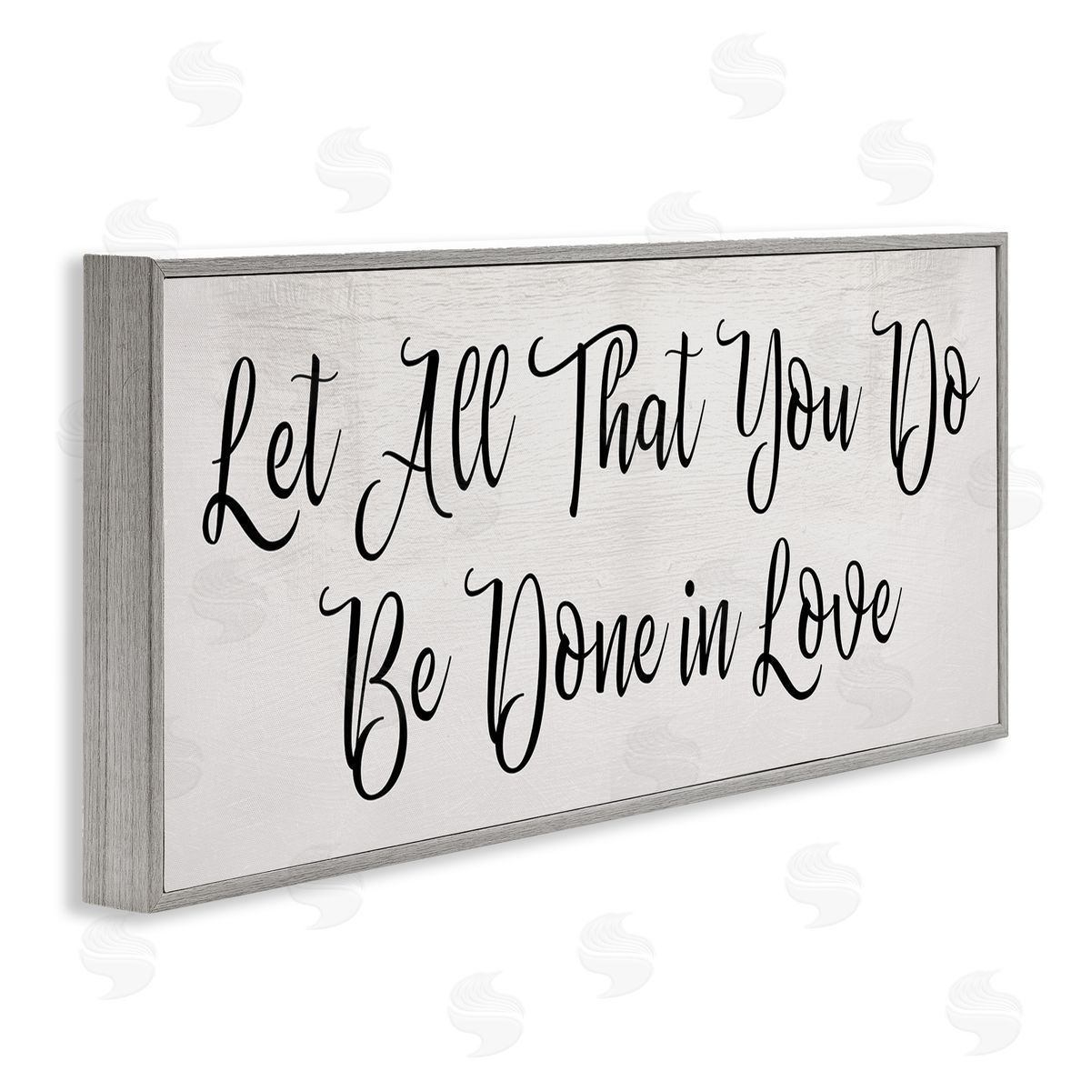Stupell Studio Be Done in Love Quote Minimal Cursive Typography Gray Framed Giclee Wall Art
