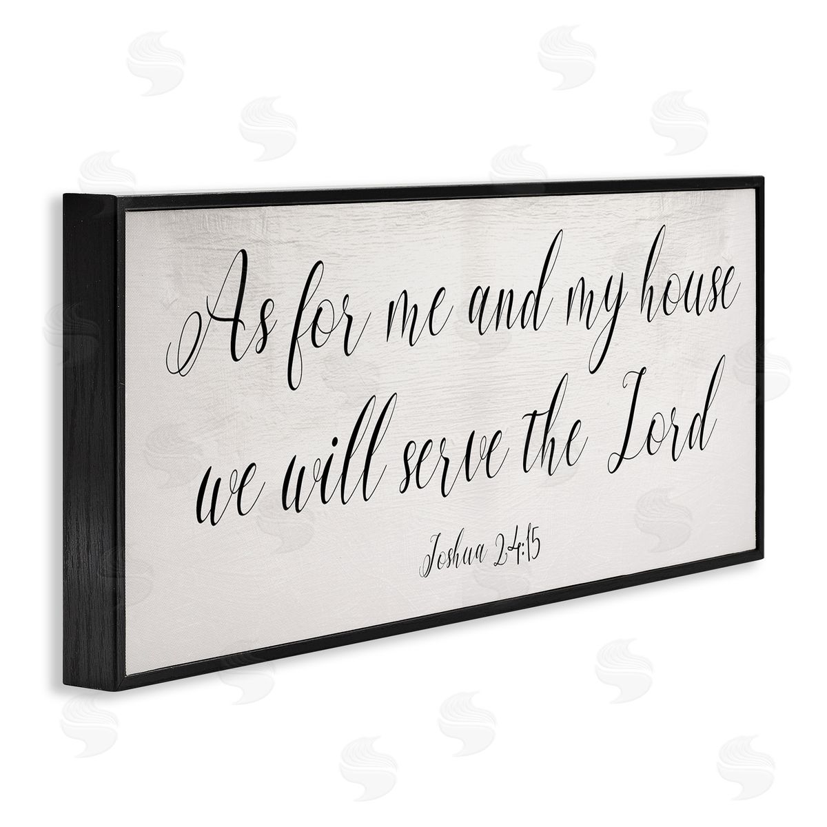 Stupell Studio We Will Serve the Lord Quote Minimal Cursive Typography Black Framed Giclee Wall Art