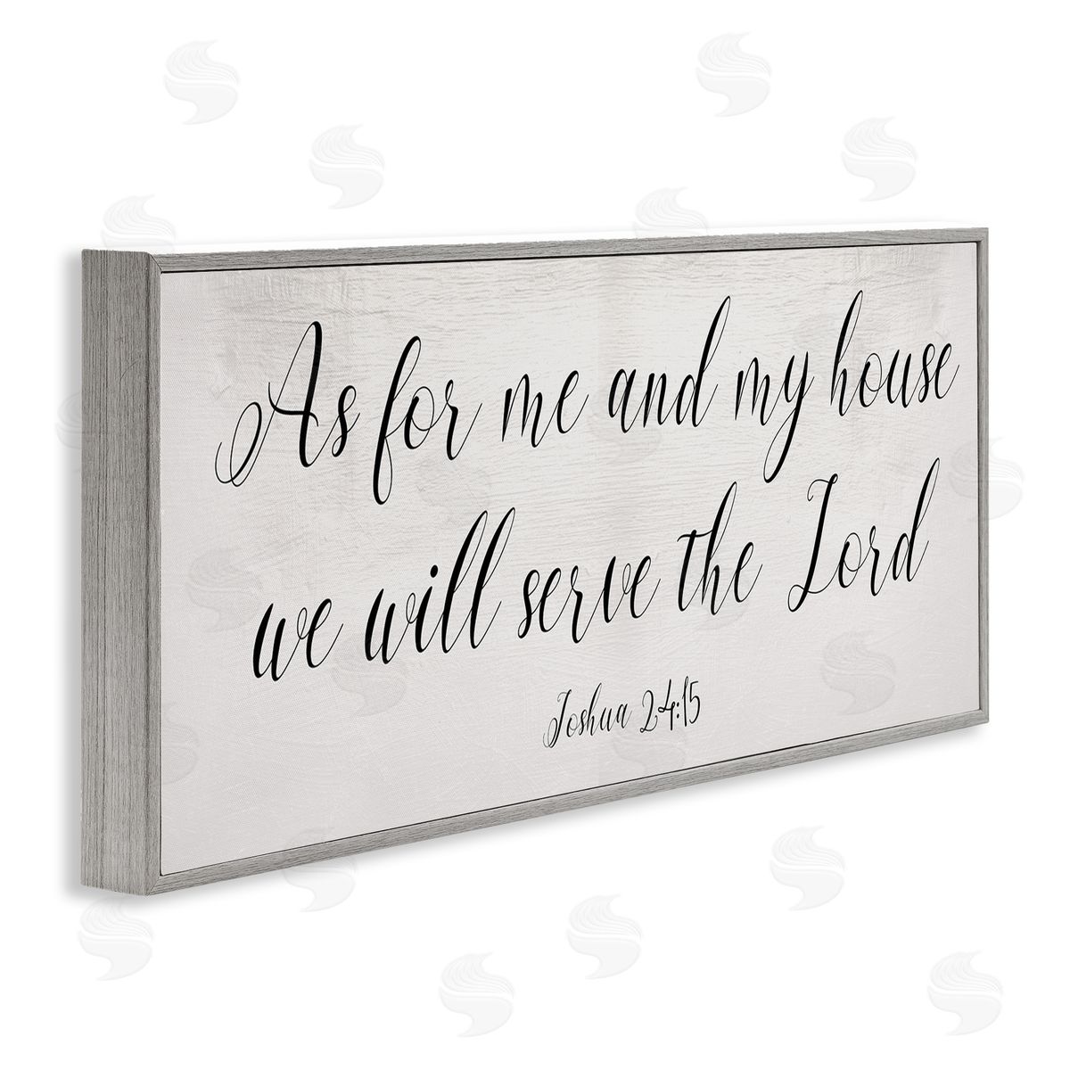 Stupell Studio We Will Serve the Lord Quote Minimal Cursive Typography Gray Framed Giclee Wall Art