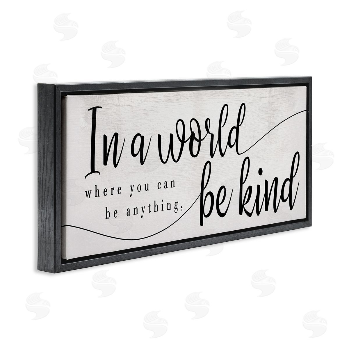 Stupell Studio Be Anything, Be Kind Phrase Whimsical Country Typography Black Floater Frame Canvas Art