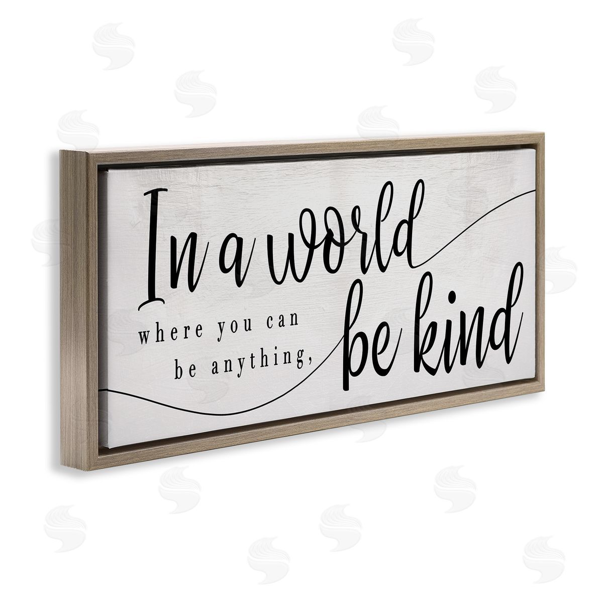 Stupell Studio Be Anything, Be Kind Phrase Whimsical Country Typography Brown Floater Frame Canvas Art