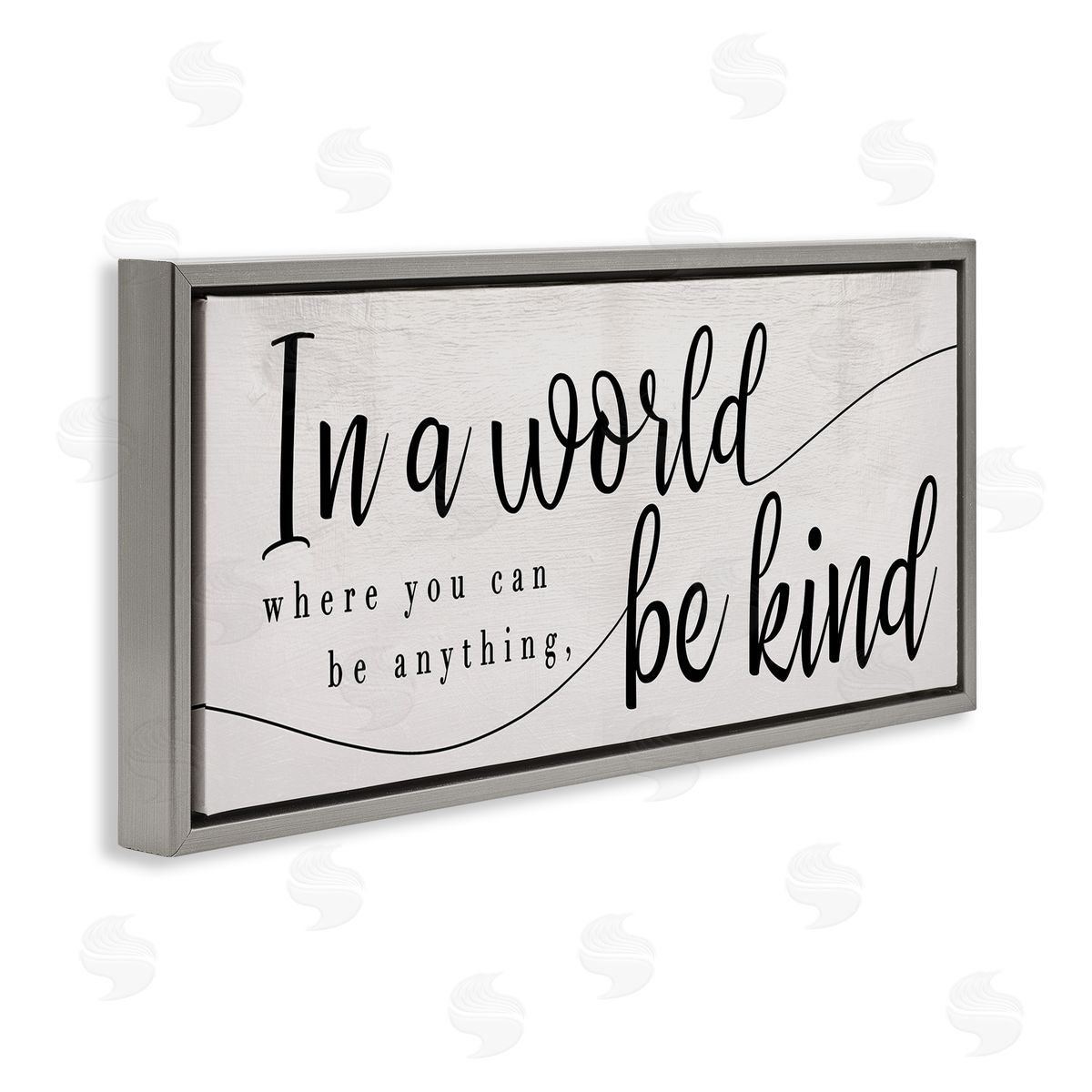 Stupell Studio Be Anything, Be Kind Phrase Whimsical Country Typography Gray Floater Frame Canvas Art