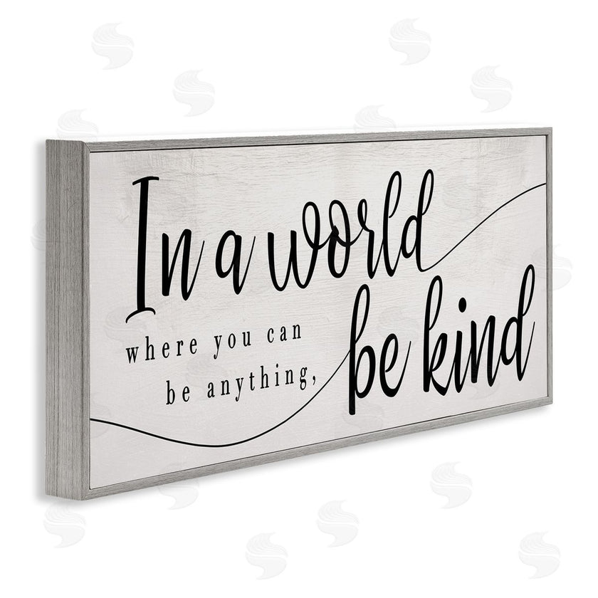 Stupell Studio | Be Anything, Be Kind Phrase Whimsical Country Typography