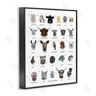 Leah Straatsma | Alphabet Chart of Wild Animals over White