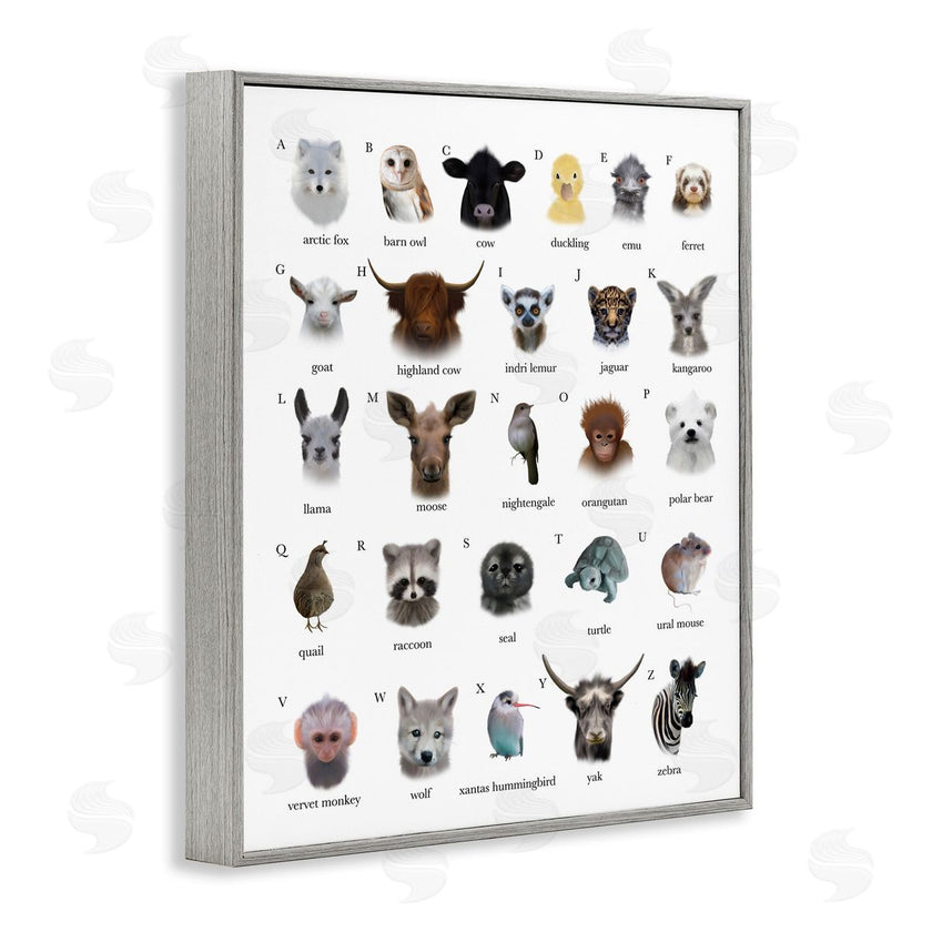 Leah Straatsma | Alphabet Chart of Wild Animals over White