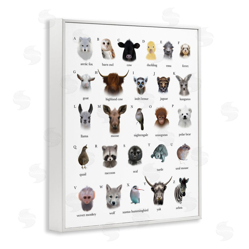Leah Straatsma | Alphabet Chart of Wild Animals over White
