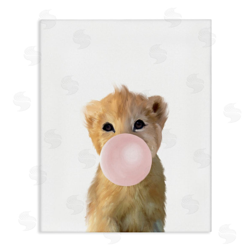 Leah Straatsma | Baby Lion with Pink Bubble Gum Jungle Animal