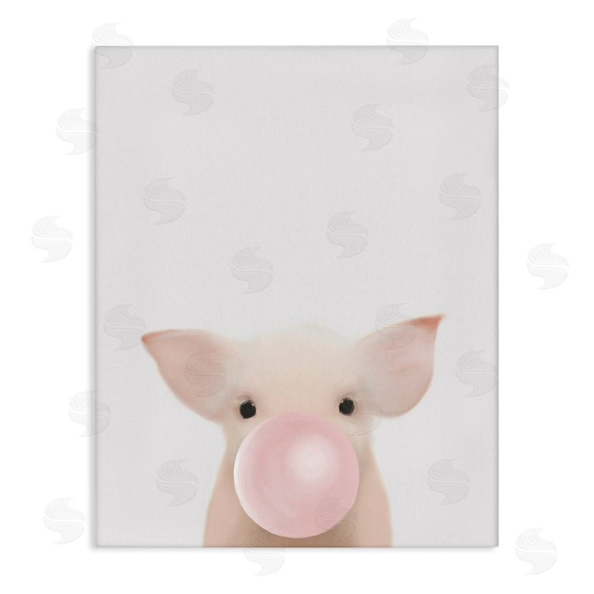 Leah Straatsma | Baby Farm Piglet with Pink Bubble Gum