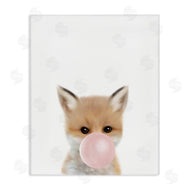 Leah Straatsma | Baby Red Fox with Pink Bubble Gum Woodland Animal