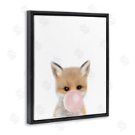 Leah Straatsma | Baby Red Fox with Pink Bubble Gum Woodland Animal