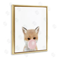 Leah Straatsma | Baby Red Fox with Pink Bubble Gum Woodland Animal