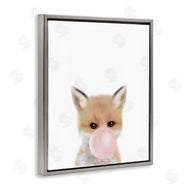 Leah Straatsma | Baby Red Fox with Pink Bubble Gum Woodland Animal