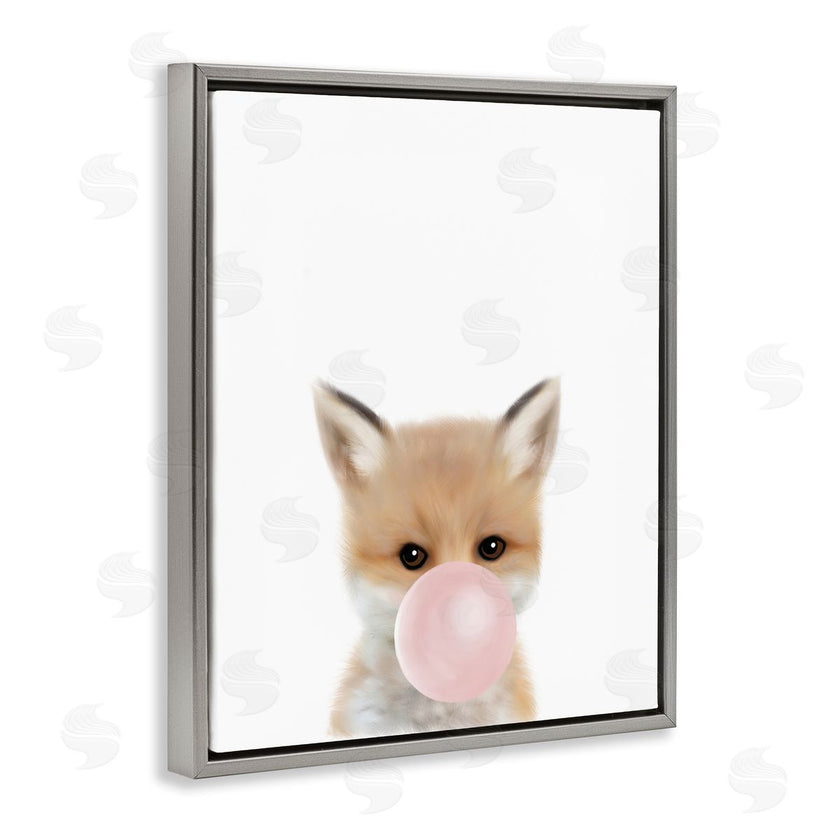 Leah Straatsma | Baby Red Fox with Pink Bubble Gum Woodland Animal