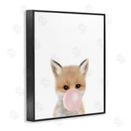 Leah Straatsma | Baby Red Fox with Pink Bubble Gum Woodland Animal