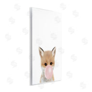 Leah Straatsma | Baby Red Fox with Pink Bubble Gum Woodland Animal