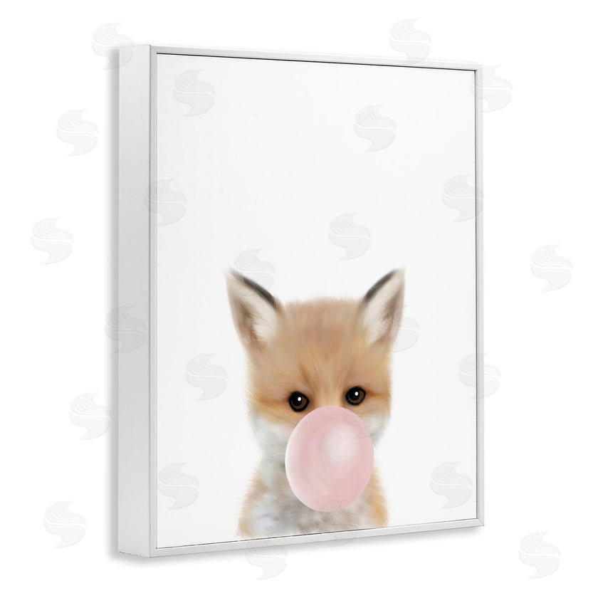 Leah Straatsma | Baby Red Fox with Pink Bubble Gum Woodland Animal