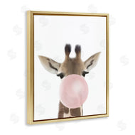 Leah Straatsma | Baby Giraffe with Pink Bubble Gum Safari Animal
